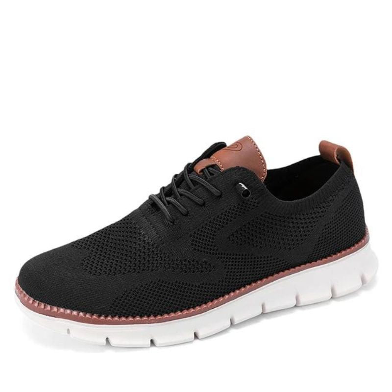 Glide Smart-Casual Knit Trainers Anti-Odour Office Comfort Black