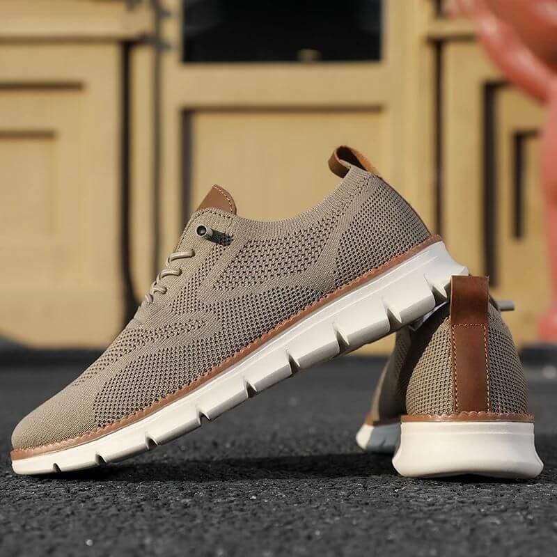 Glide Smart-Casual Knit Trainers Anti-Odour Office Comfort White