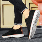 Glide Smart-Casual Knit Trainers Anti-Odour Office Comfort White
