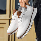 Glide Smart-Casual Knit Trainers Anti-Odour Office Comfort White
