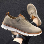 Glide Smart-Casual Knit Trainers Anti-Odour Office Comfort Khaki