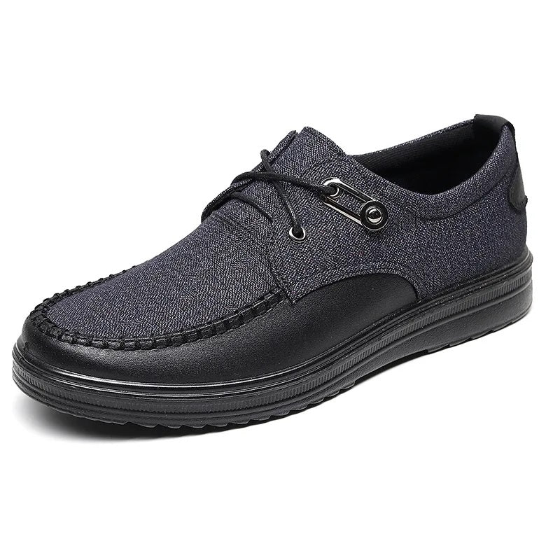 Breeze Leather Moccasin Loafers Breathable All-Day Comfort Black