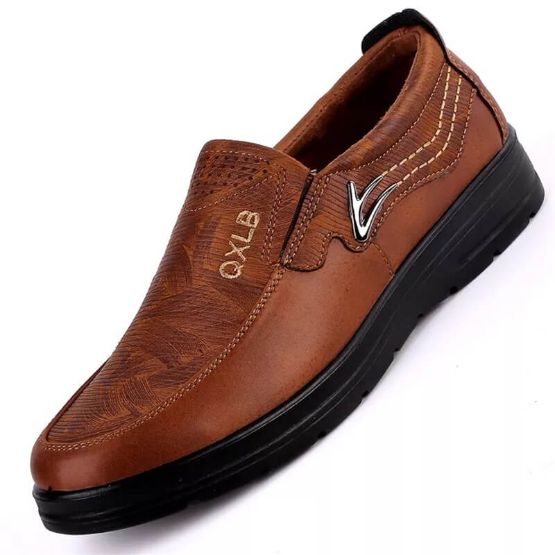 Breeze Leather Moccasin Loafers Breathable All-Day Comfort Brown