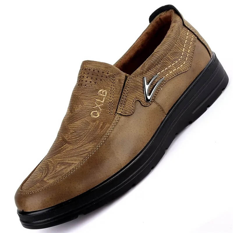 Breeze Leather Moccasin Loafers Breathable All-Day Comfort Brown