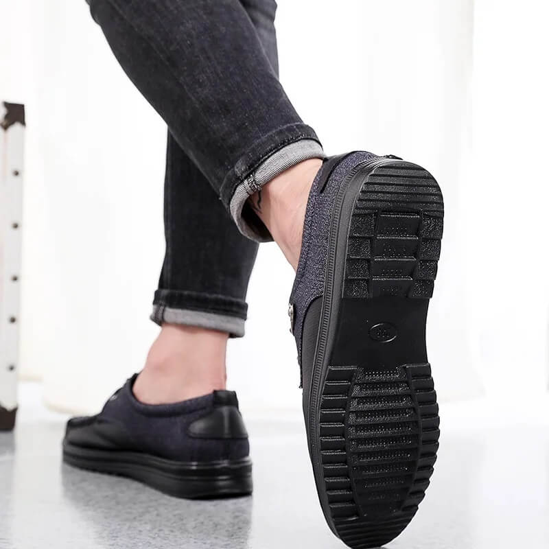 Breeze Leather Moccasin Loafers Breathable All-Day Comfort Grey