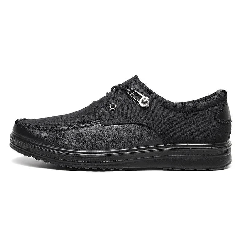Breeze Leather Moccasin Loafers Breathable All-Day Comfort Black