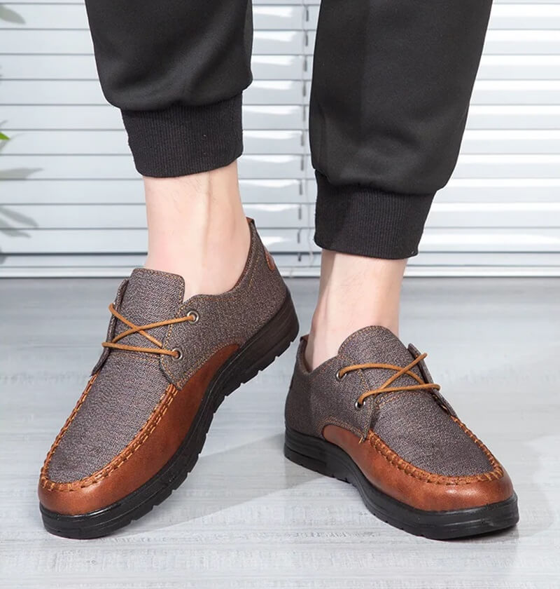 Breeze Leather Moccasin Loafers Breathable All-Day Comfort Grey