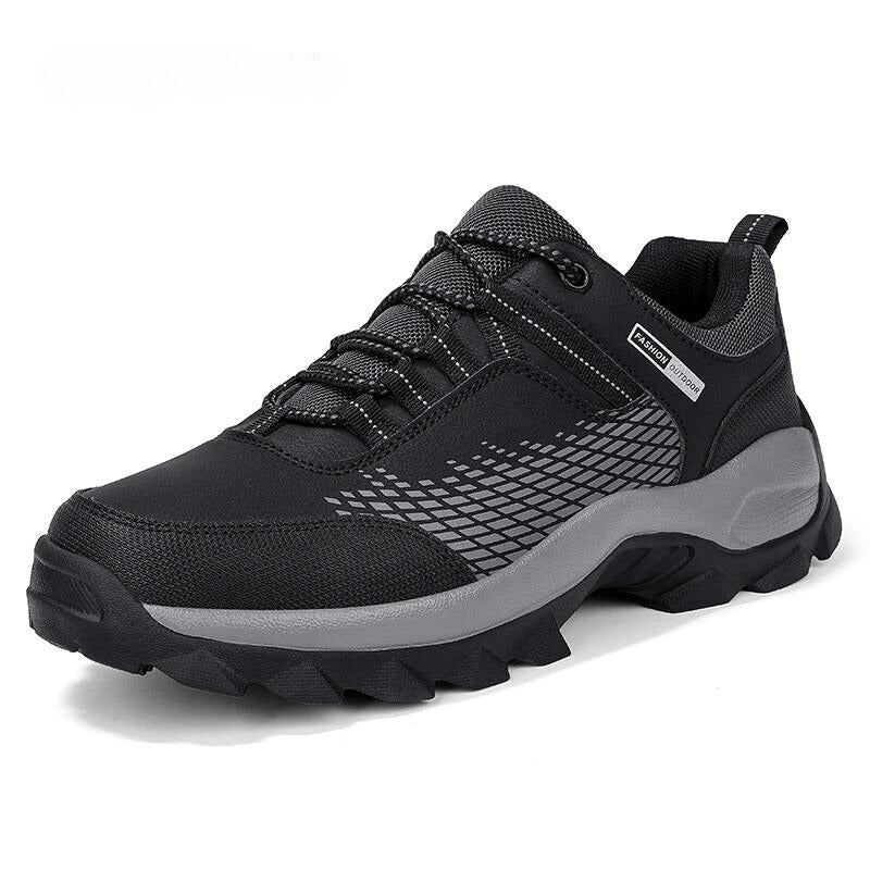Stride Walking Trainers Anti-Slip Leather Comfort Black