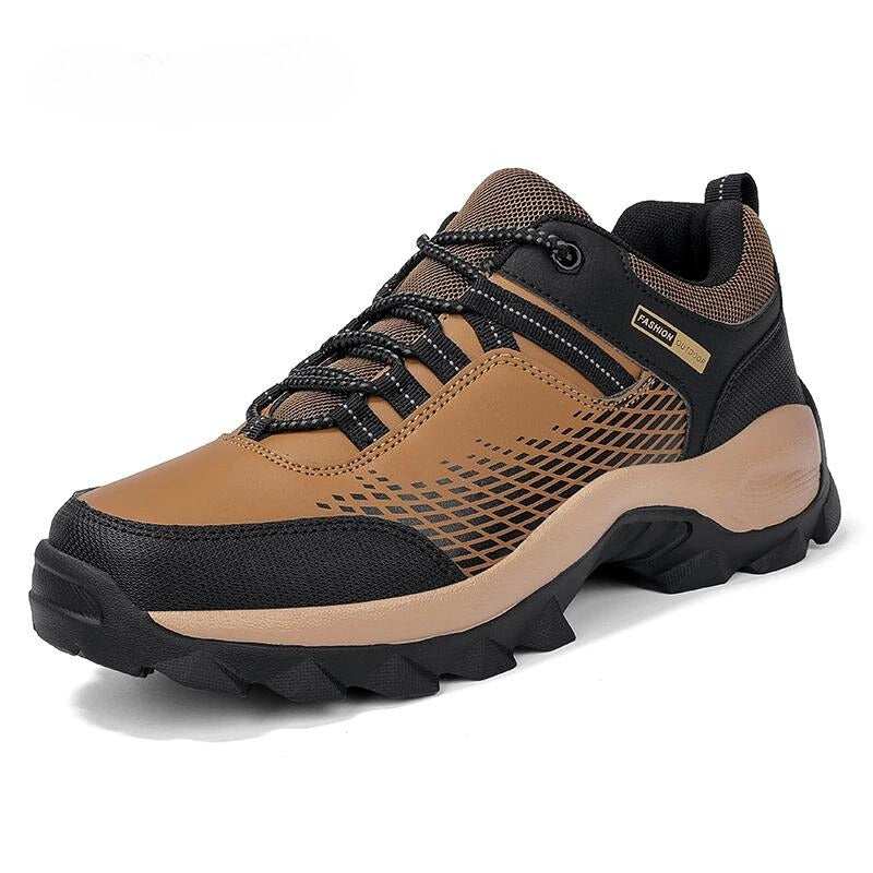 Stride Walking Trainers Anti-Slip Leather Comfort Black