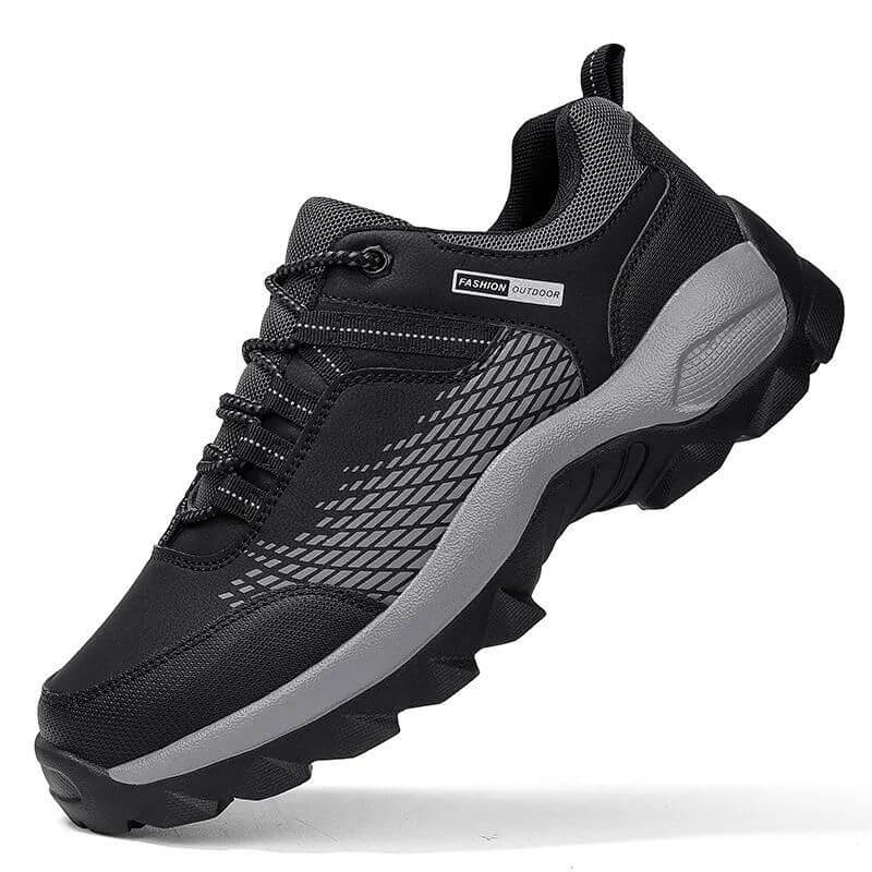 Stride Walking Trainers Anti-Slip Leather Comfort Black