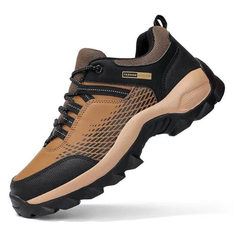 Stride Walking Trainers Anti-Slip Leather Comfort Brown