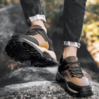 Stride Walking Trainers Anti-Slip Leather Comfort Black