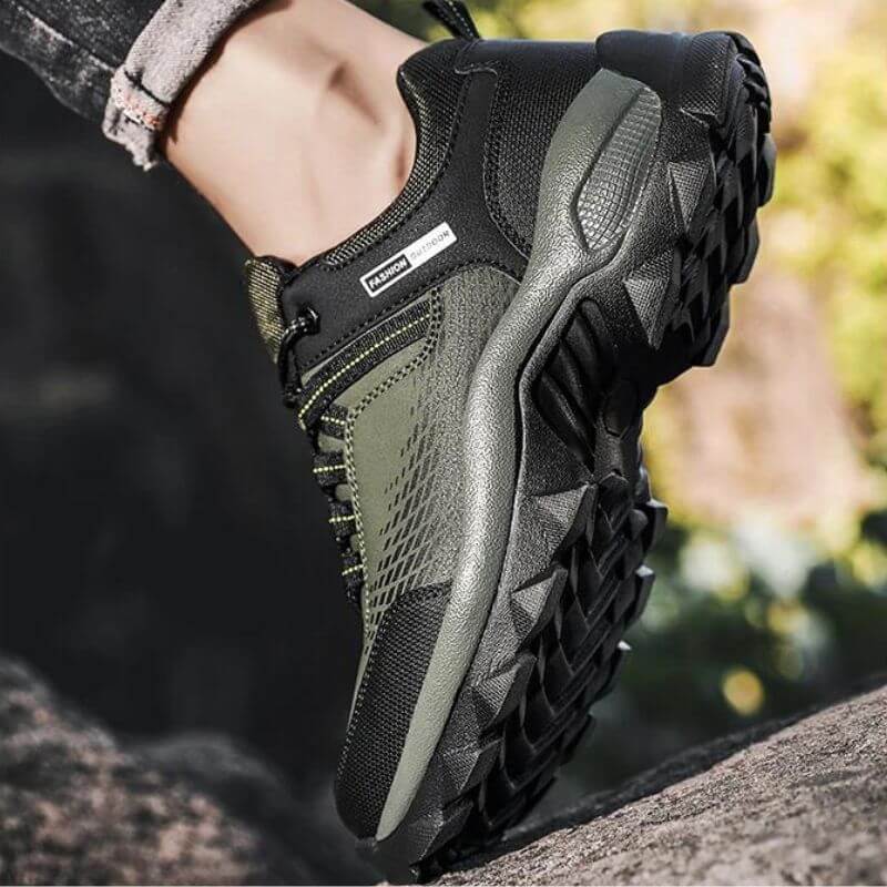 Stride Walking Trainers Anti-Slip Leather Comfort Brown