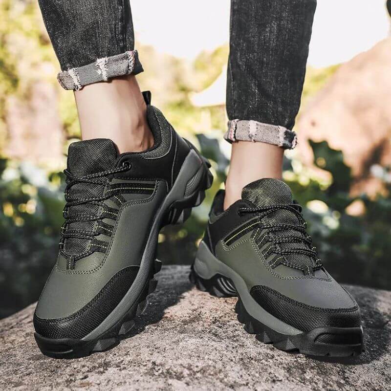 Stride Walking Trainers Anti-Slip Leather Comfort Grey
