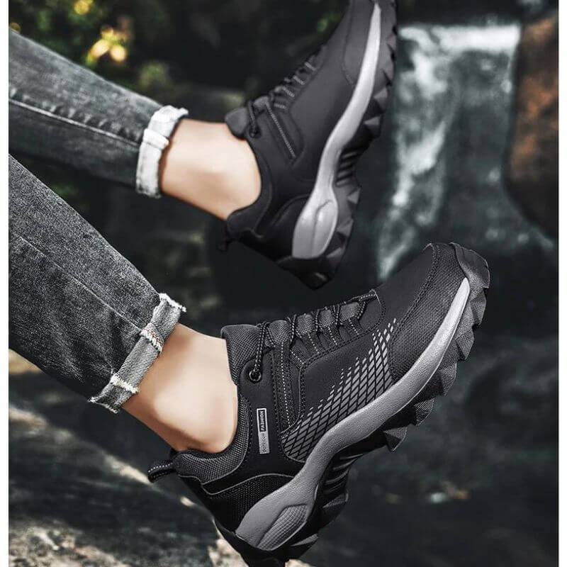 Stride Walking Trainers Anti-Slip Leather Comfort Brown
