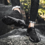 Stride Walking Trainers Anti-Slip Leather Comfort Brown