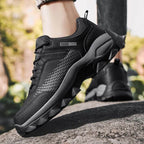 Stride Walking Trainers Anti-Slip Leather Comfort Brown