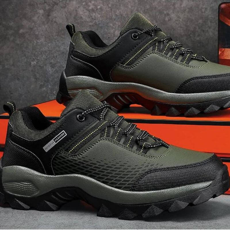 Stride Walking Trainers Anti-Slip Leather Comfort Brown